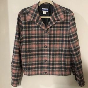Pendleton vintage plaid pink wool jacket coat